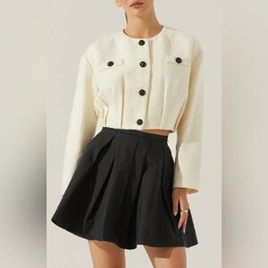 ASTR the Label Edana Tweed Cropped Jacket Medium